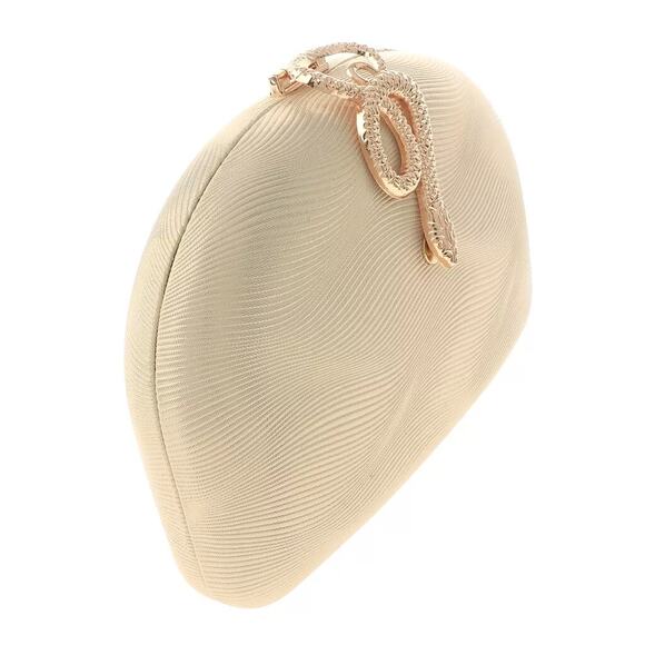 Like New! Gold Tone Metal Hardware Frame Glitter Fabric Clutch Evening Bag - Picture 2 of 3